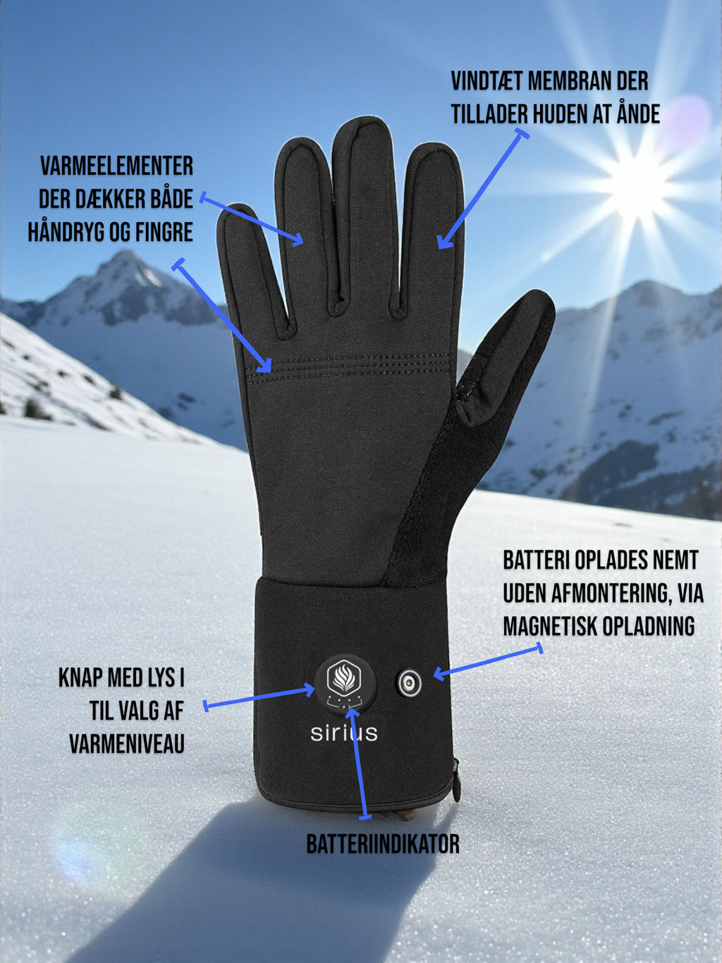 Orion tynde handsker med varme