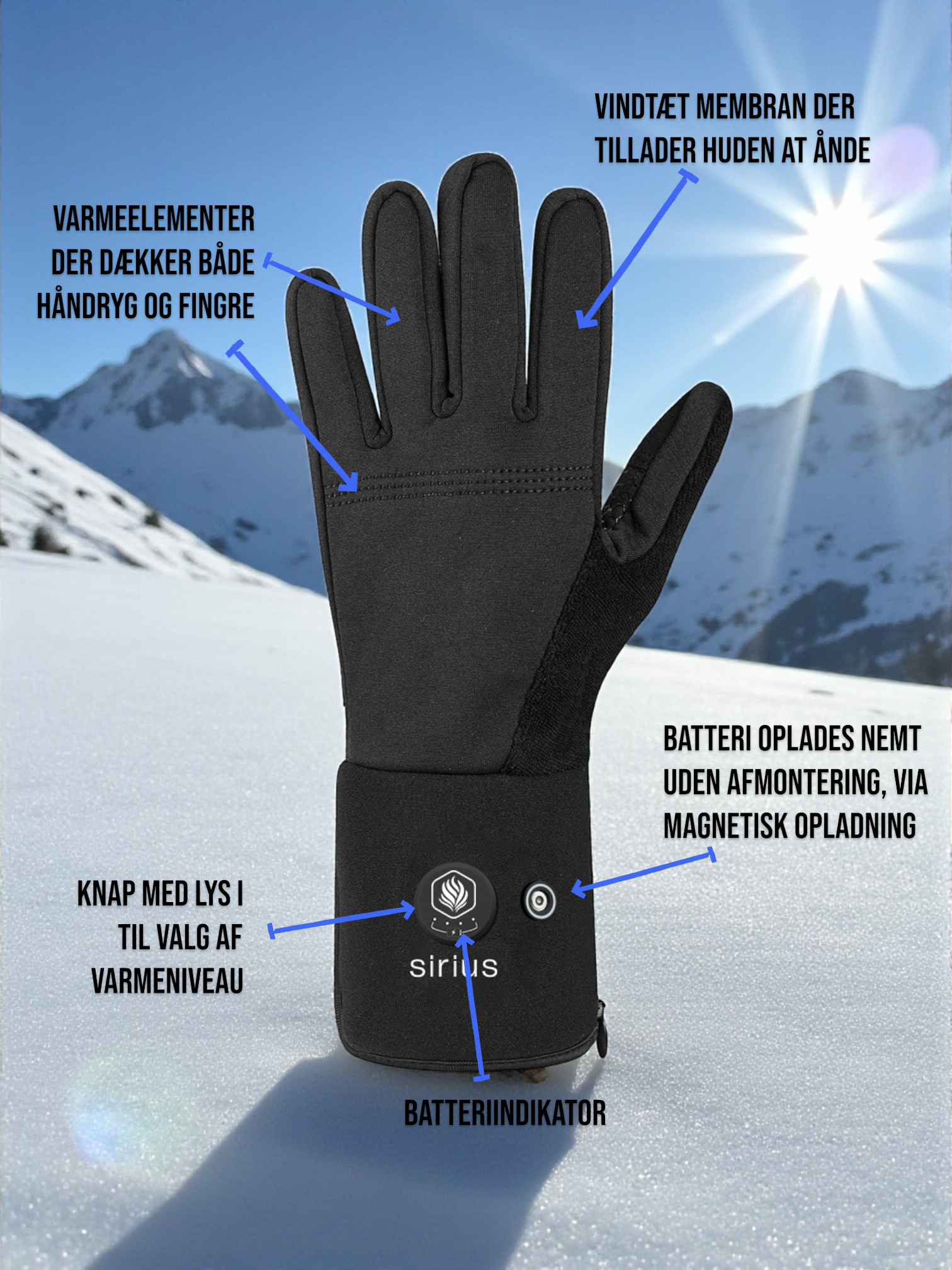 Orion tynde handsker med varme