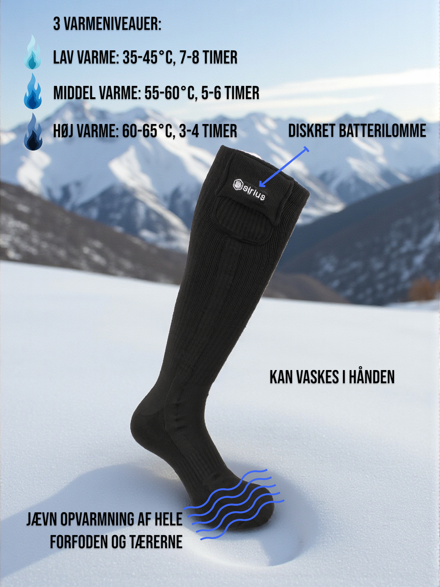 Pegasus sokker med varme